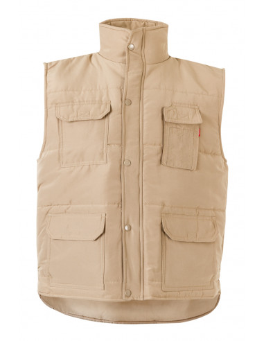 CHALECO ACOLCHADO MULTIBOLSILLOS BEIGE