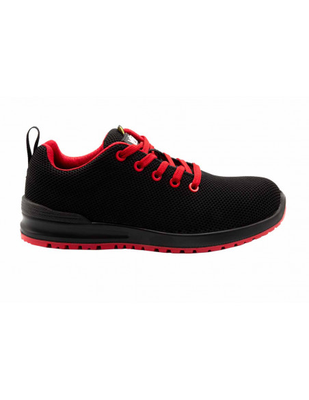 Zapato Seguridad Sport V-pro metal free negro-rojo