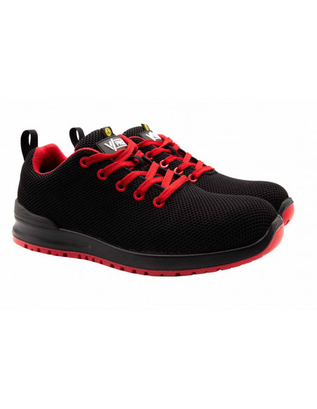 Zapato Seguridad Sport V-pro metal free negro-rojo