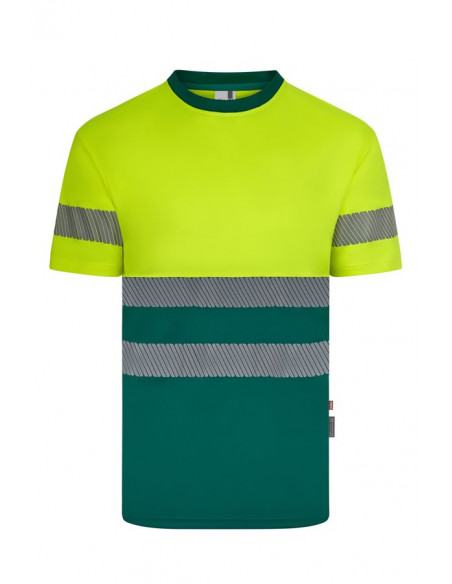 CAMISETA ALTA VISIBILIDAD M/C BICOLOR CINTA SEGMENTADA